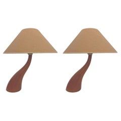Coppia di lampade da tavolo postmoderne in legno "Bonsai" di Josep Llusca per Blauet, anni '90