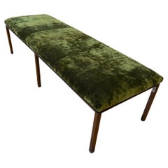 Postmodern Brass and Italian Chenille Bench