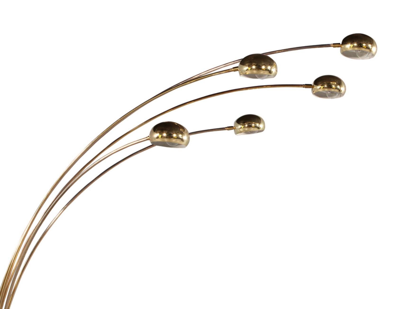 5 arm floor lamp with marble base