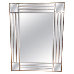Postmodern Brass Beveled Channel Mirror