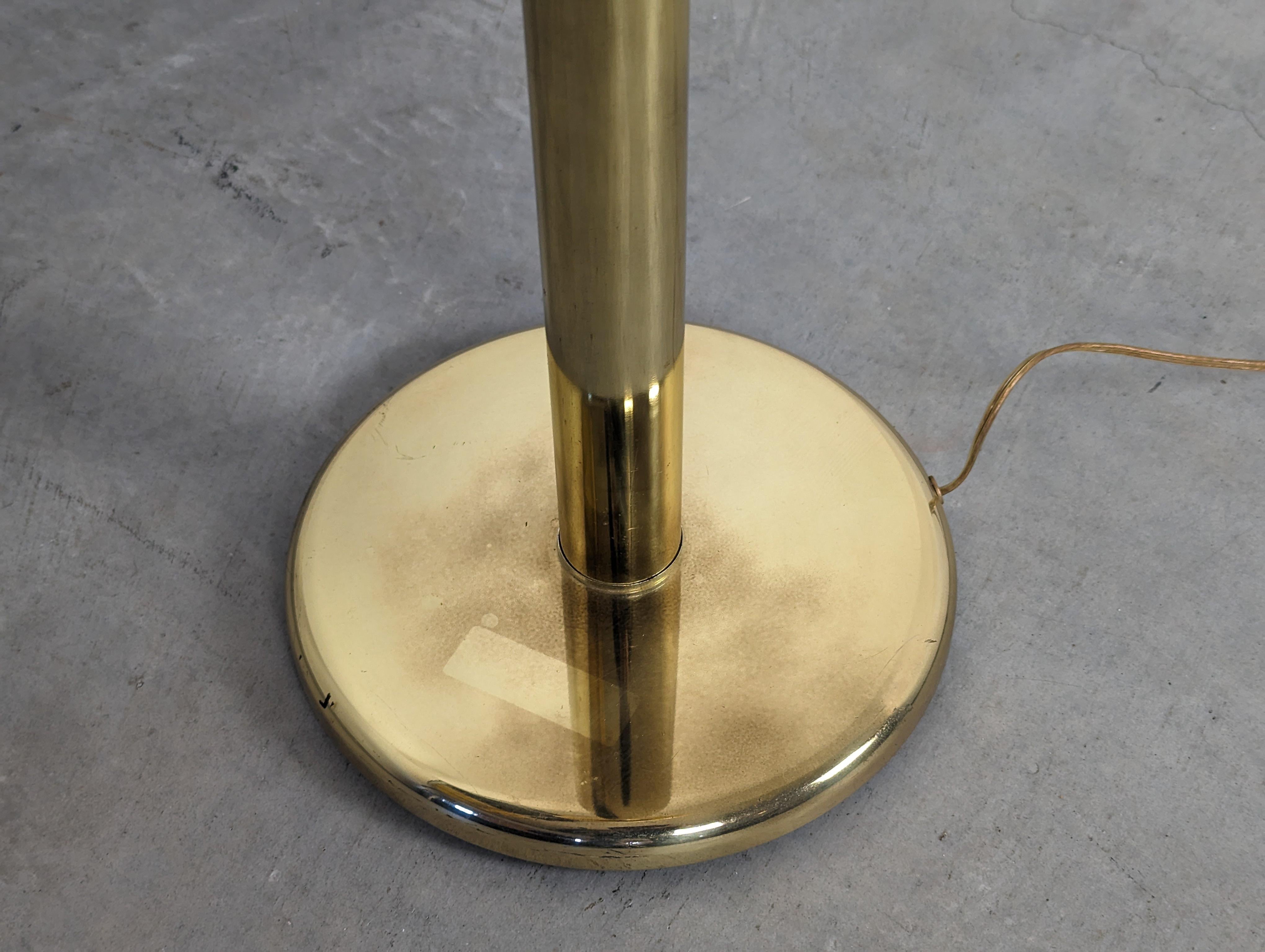 American Postmodern Brass Floor Lamp by Rainbow Lamp Company, c1980s For Sale