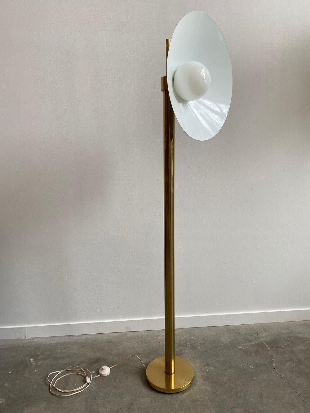 Post-Modern Postmodern Brass Globe Floor Lamp