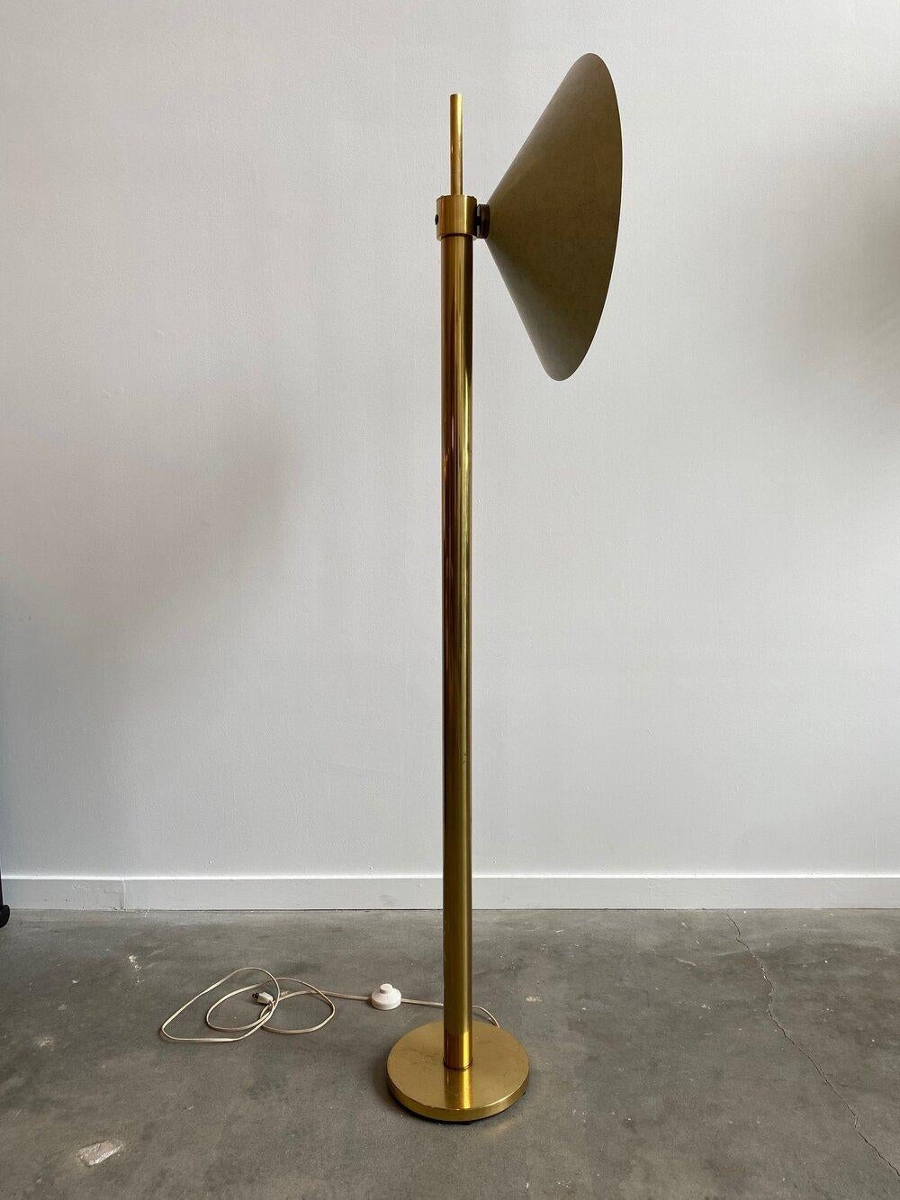 20th Century Postmodern Brass Globe Floor Lamp