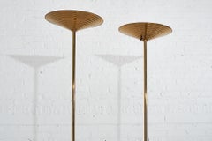 Postmodern Brass Torchiere Floor Lamps, 1980