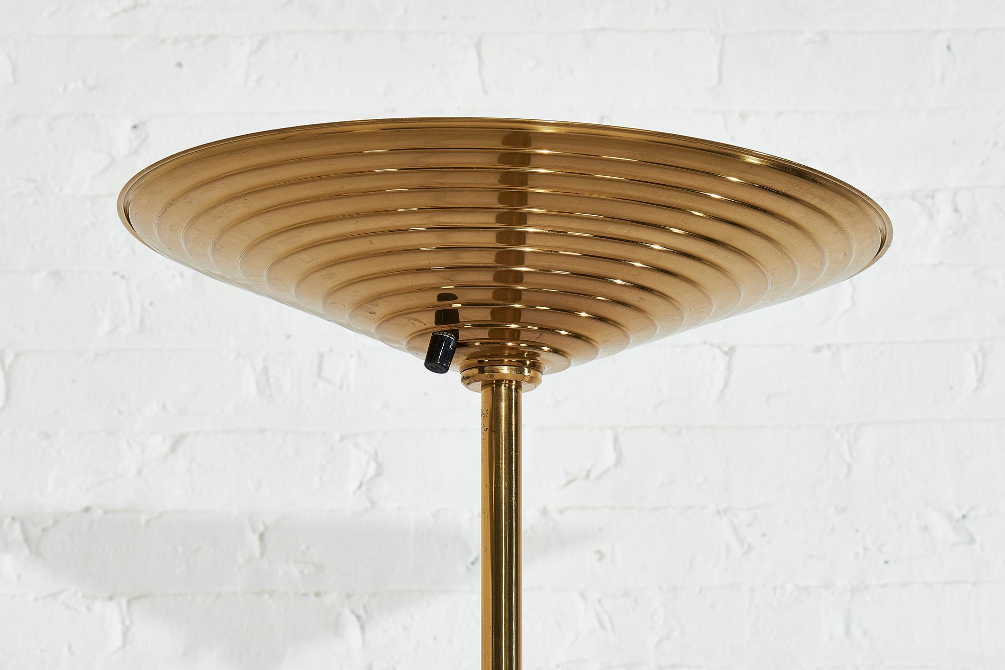 Postmodern Brass Torchiere Floor Lamps, 1980 In Good Condition In Chicago, IL