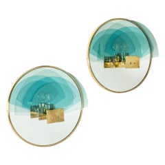 Postmodern Brass Wall Lamps By Hans-Agne Jakobsson, Markaryd, Sweden, 1980s