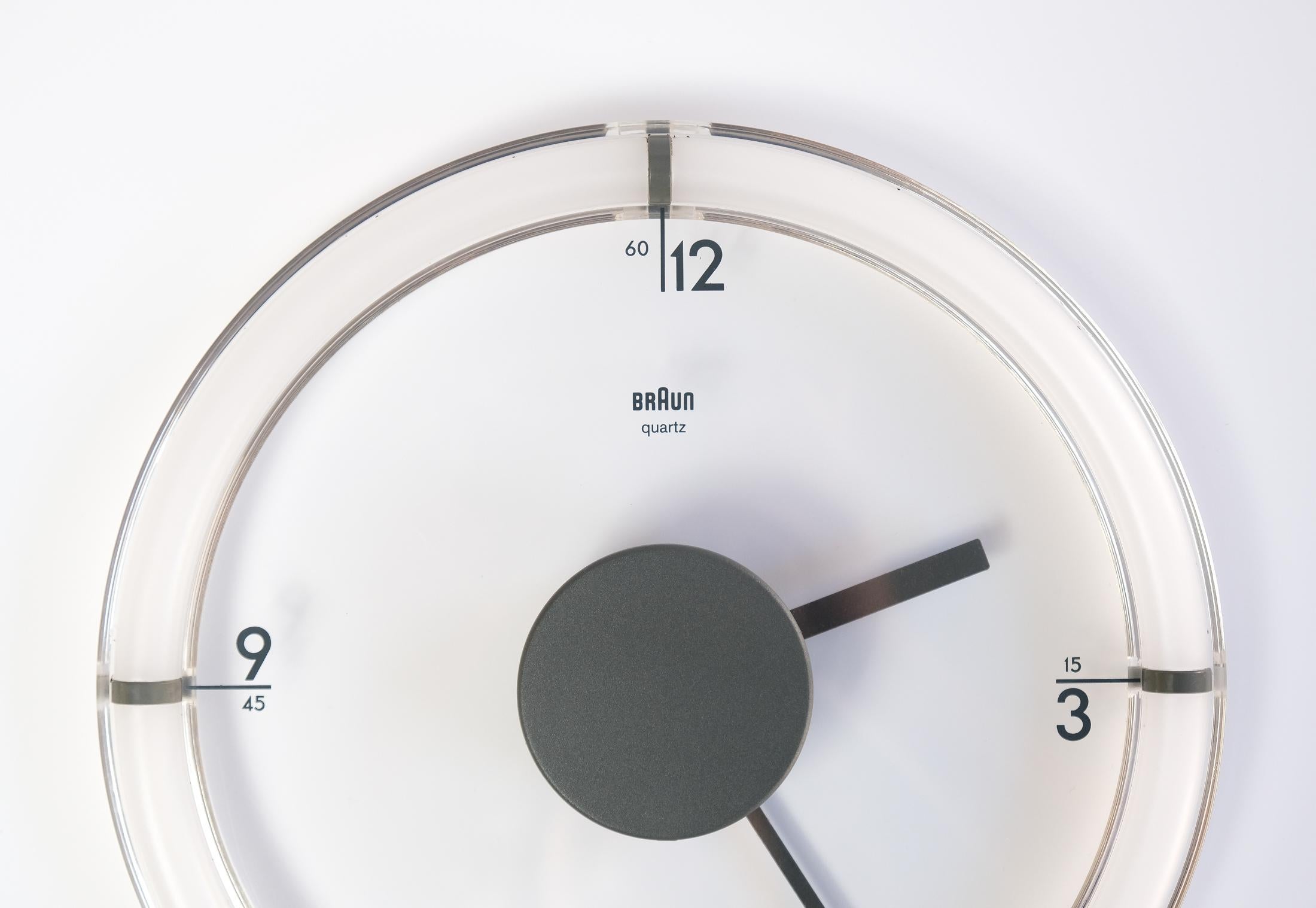 Postmodern BRAUN Model ABW-35 Wall Clock by Dietrich Lubs, Germany 1988 In Good Condition For Sale In London, GB