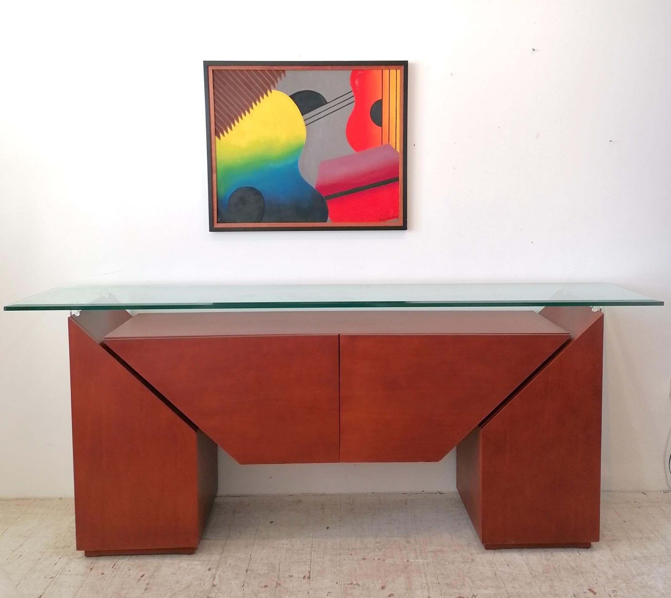 Postmodern 'Brooklyn' sideboard by Luigi Gorgoni for Roche Bobois, France 1980s In Good Condition For Sale In Hastings, GB