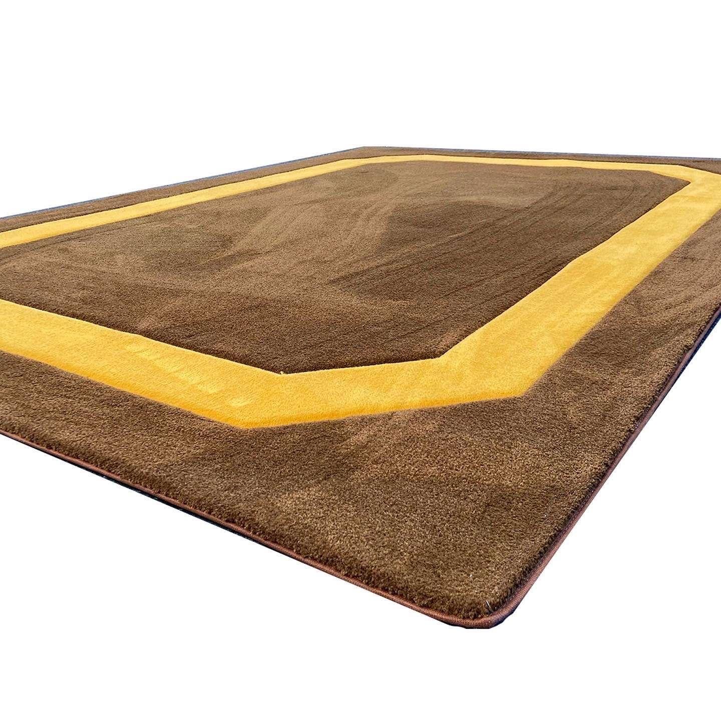 Late 20th Century Postmodern Brown and Orange Rectangular Area Rug For Sale