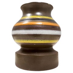 Vintage Postmodern Brown Enameled Earthenware Vase by Bitossi