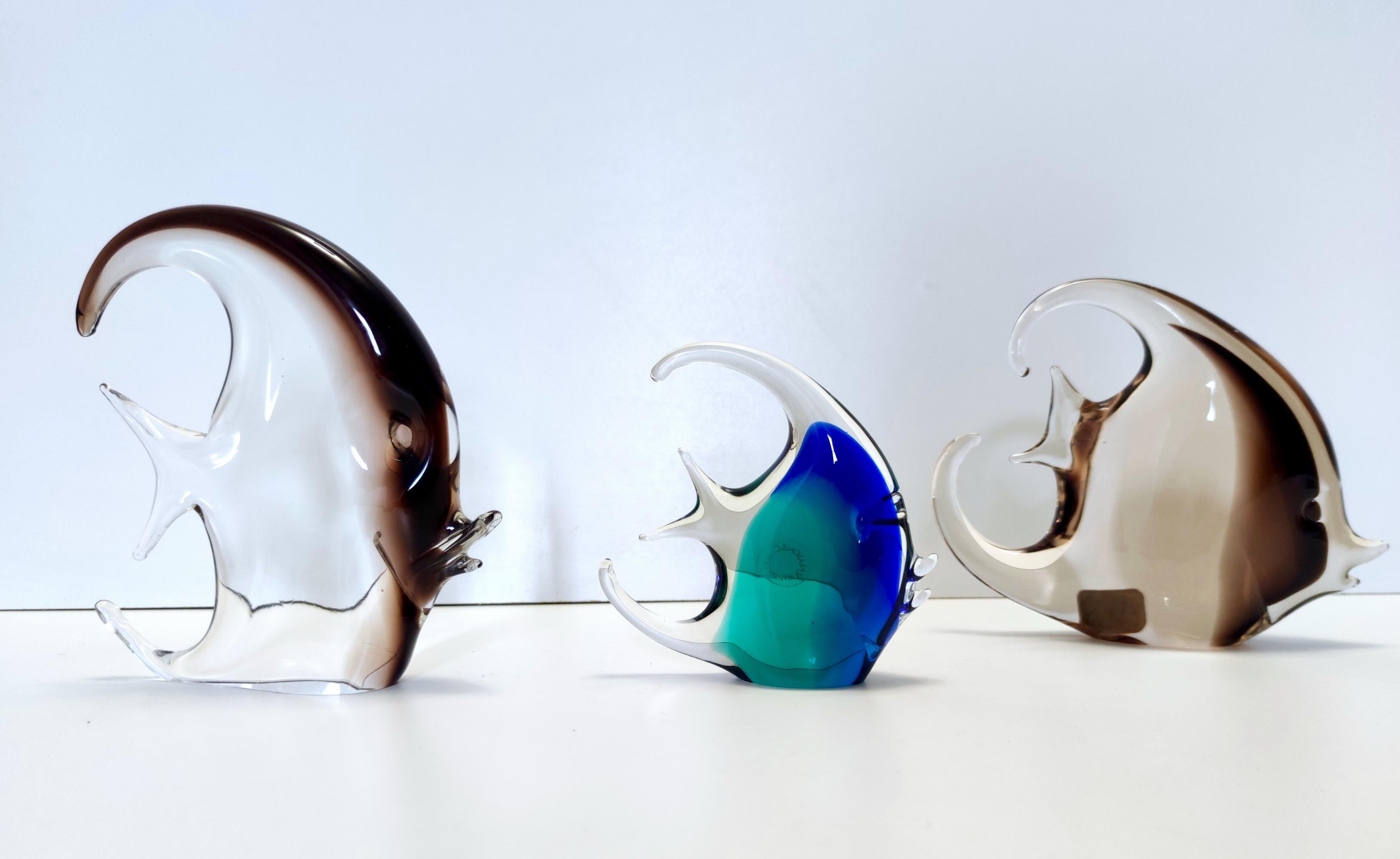 Post-Modern Postmodern Brown Murano Glass Fish Decorative Figure by Vincenzo Nason, Italy For Sale