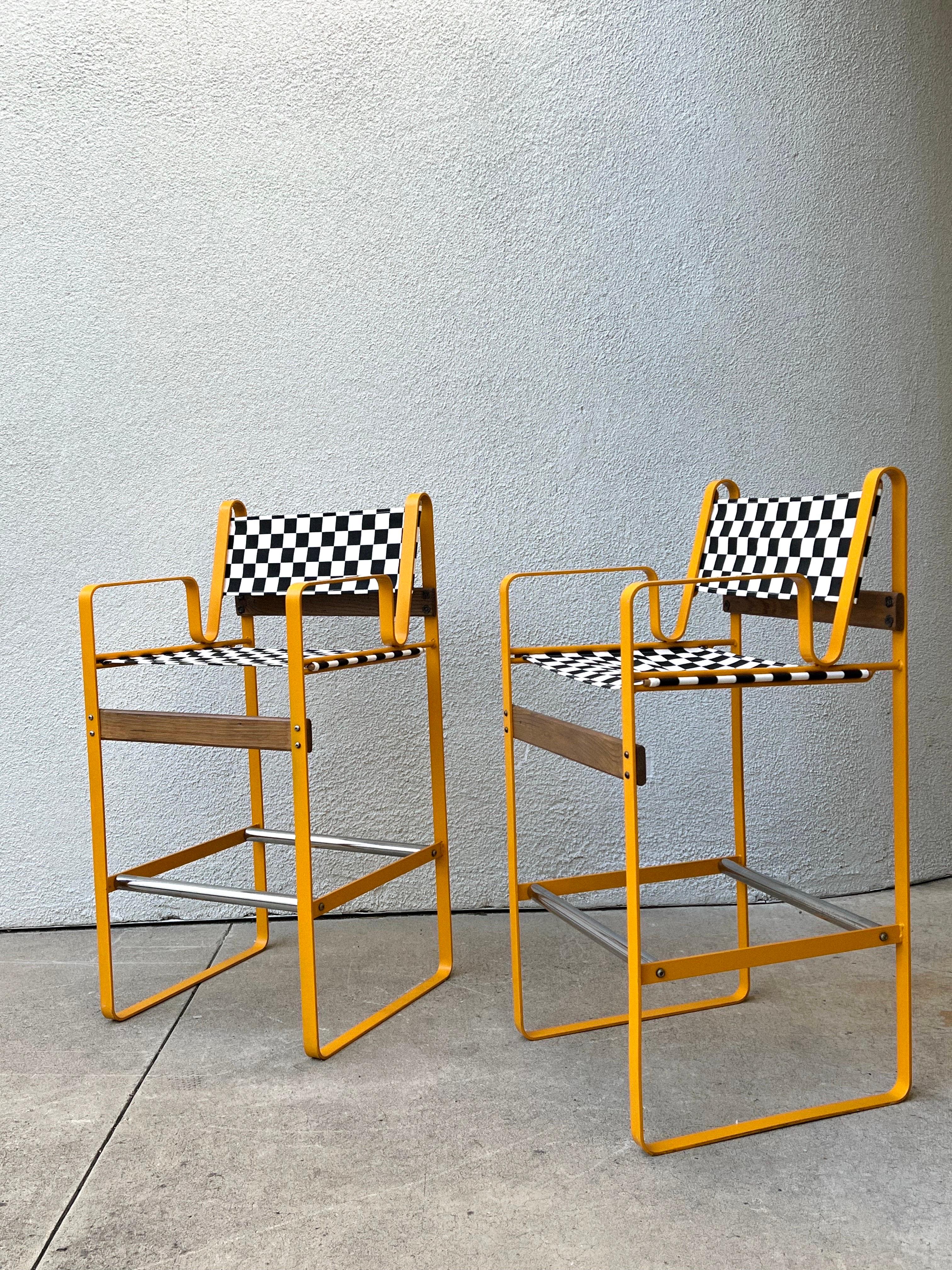 Postmodern Bruno Pollak Style Director’s Stools For Sale 9