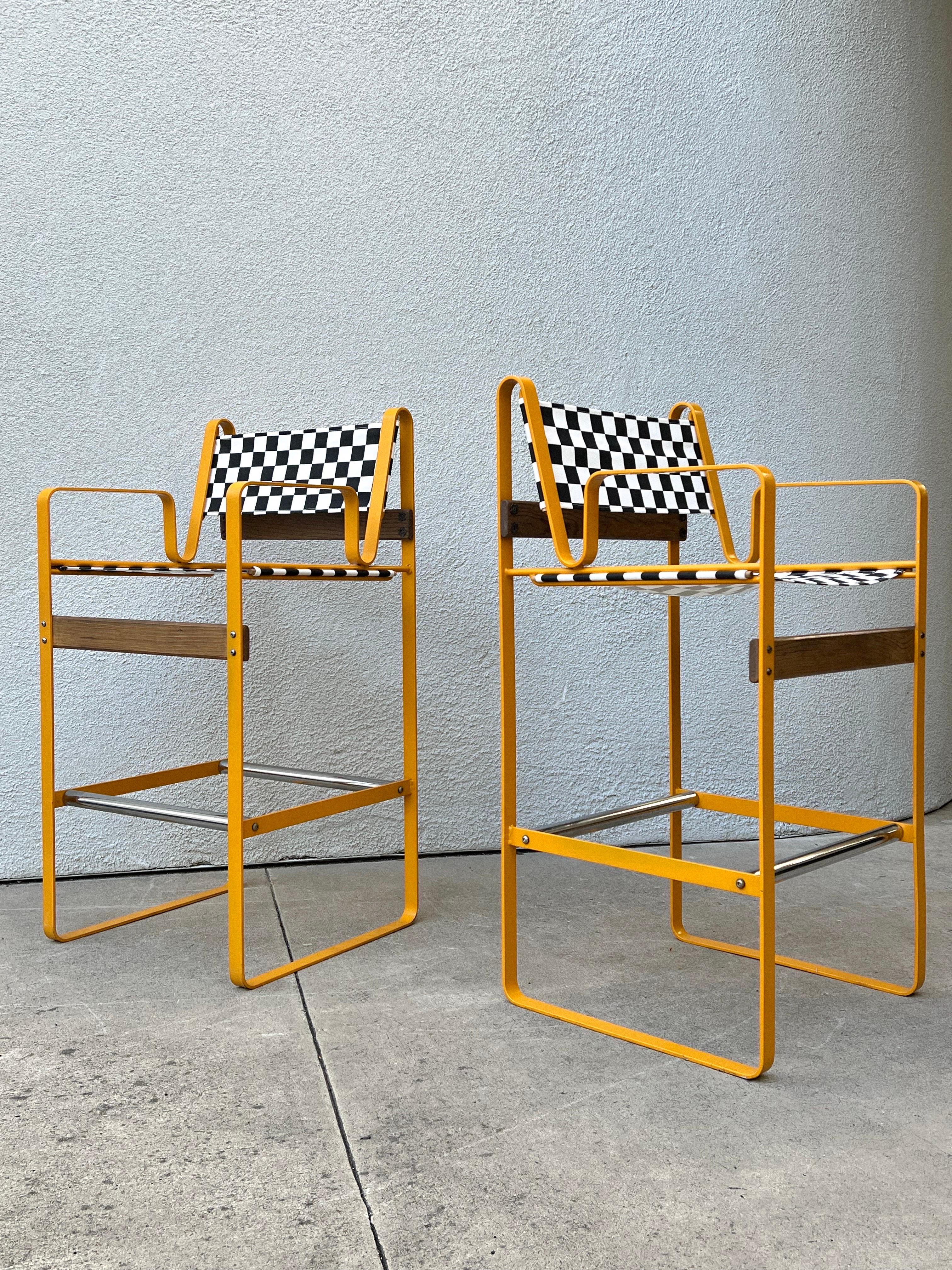 Postmodern Bruno Pollak Style Director’s Stools For Sale 10