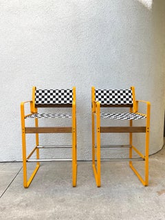 Postmodern Bruno Pollak Style Director’s Stools