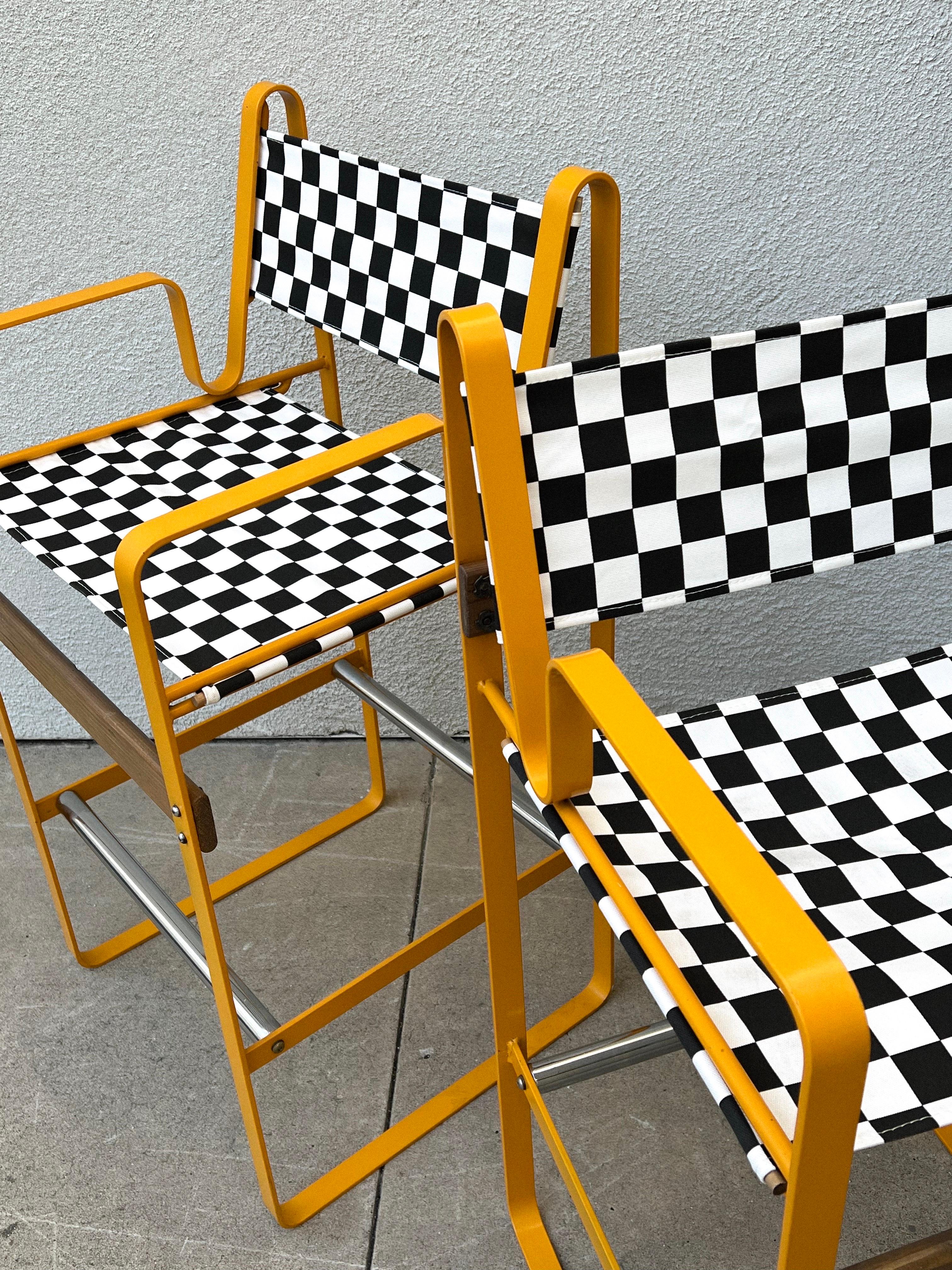 Post-Modern Postmodern Bruno Pollak Style Director’s Stools For Sale