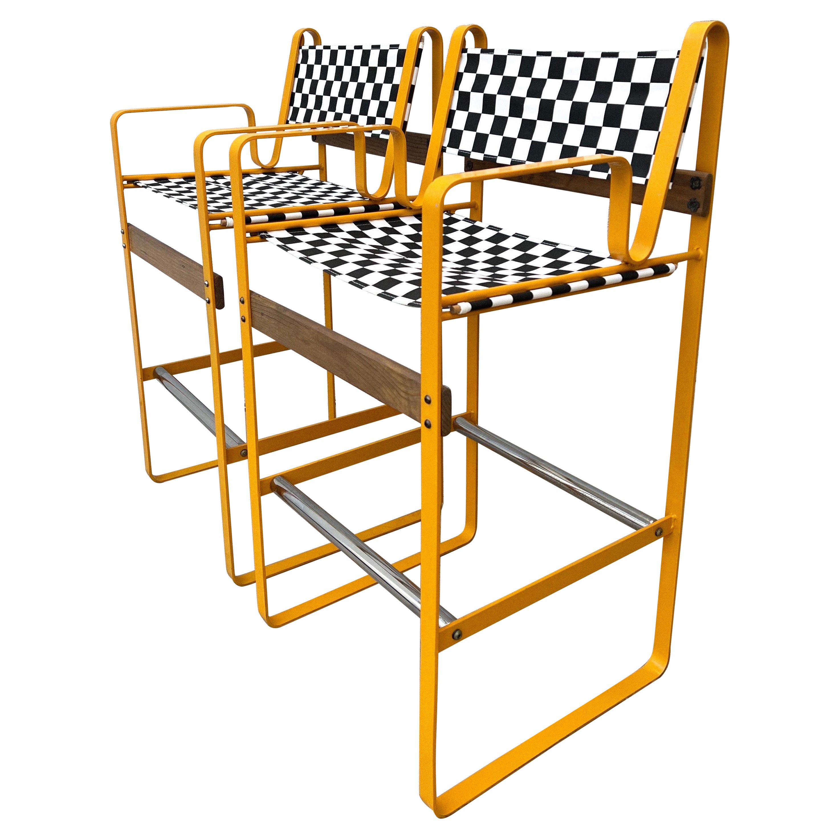 Postmodern Bruno Pollak Style Director’s Stools