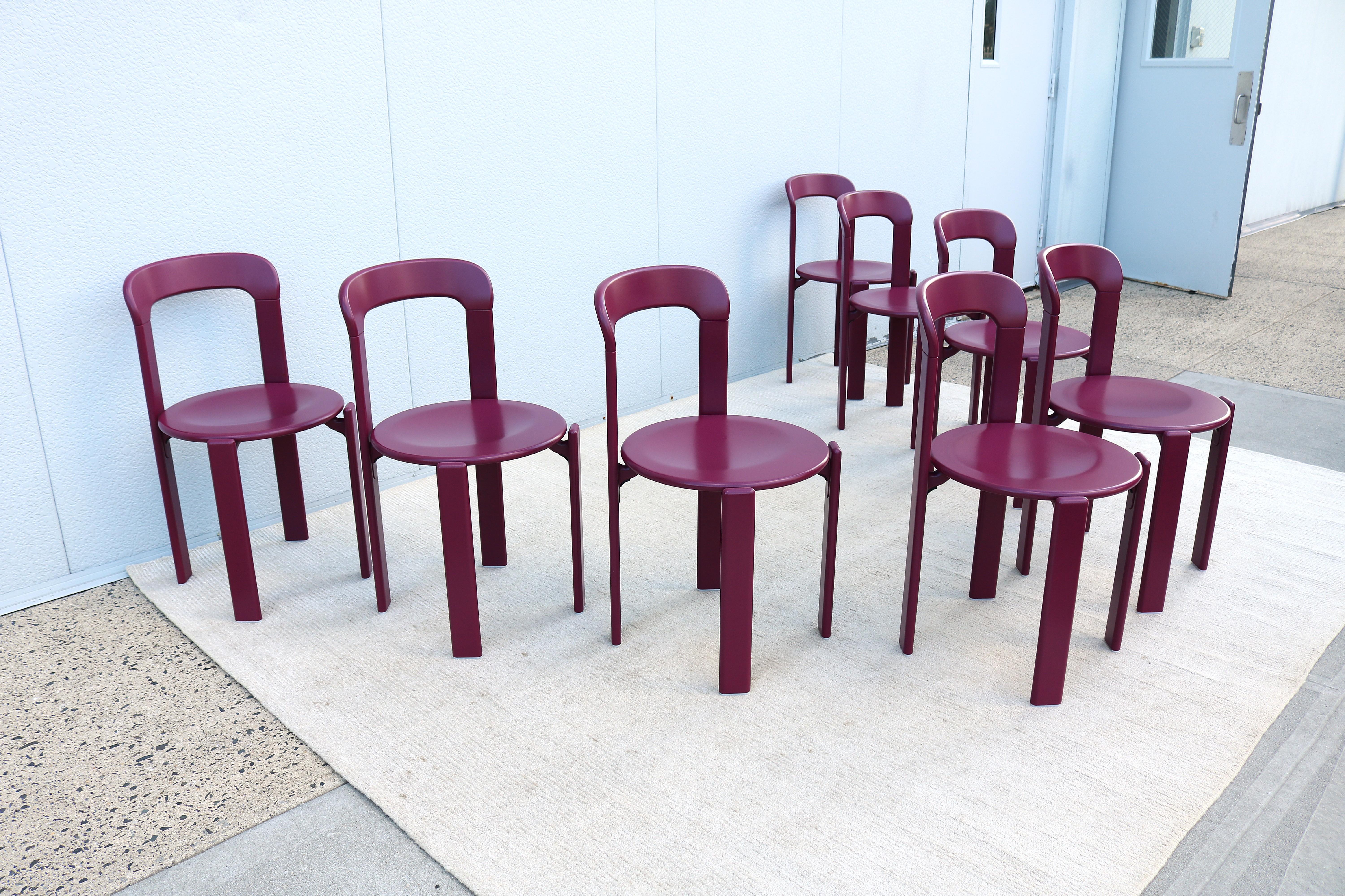 Postmodern Bruno Rey for Dietiker and Hay Rey Stackable Dining Chairs - Set of 8 For Sale 2