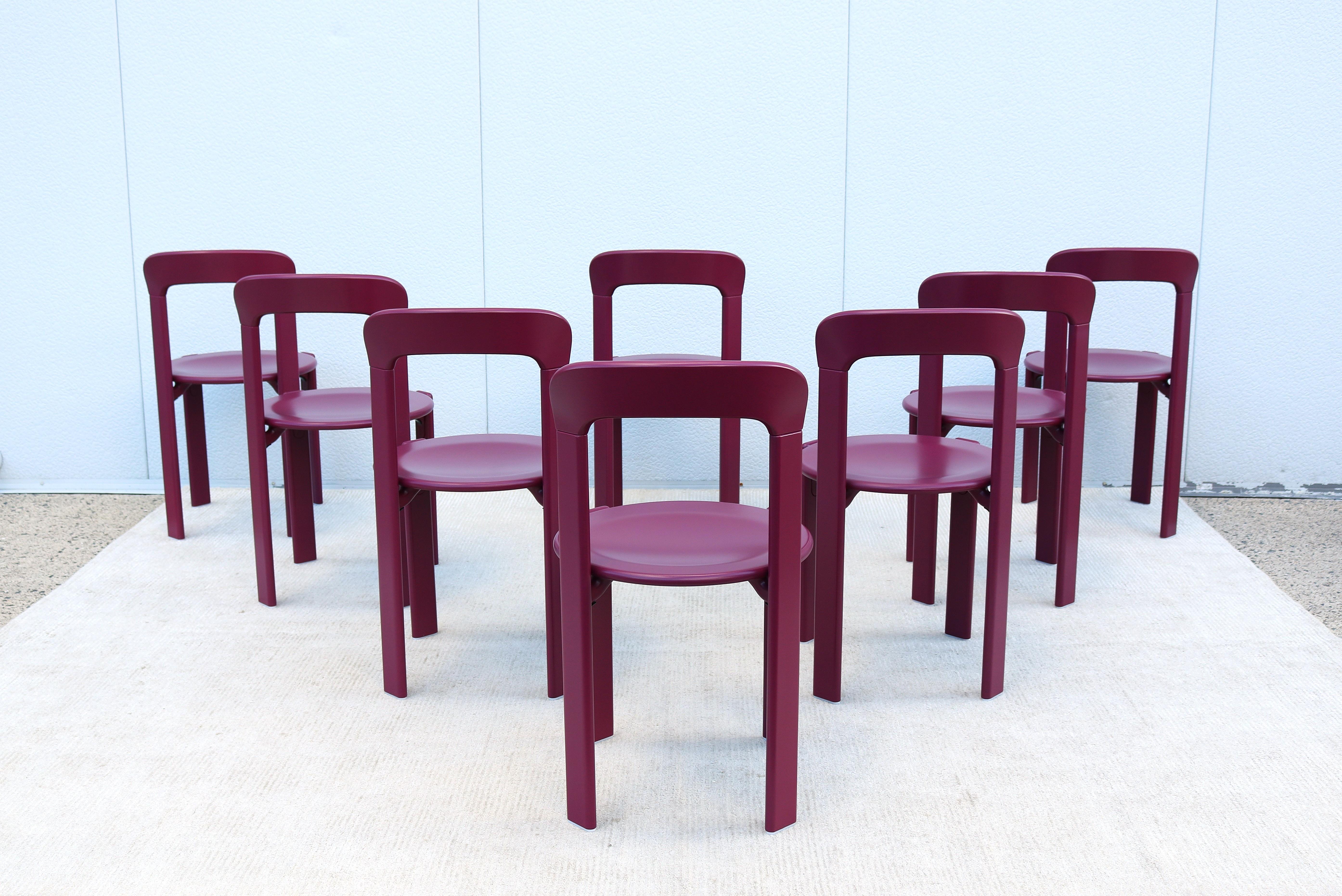 Postmodern Bruno Rey for Dietiker and Hay Rey Stackable Dining Chairs - Set of 8 For Sale 3