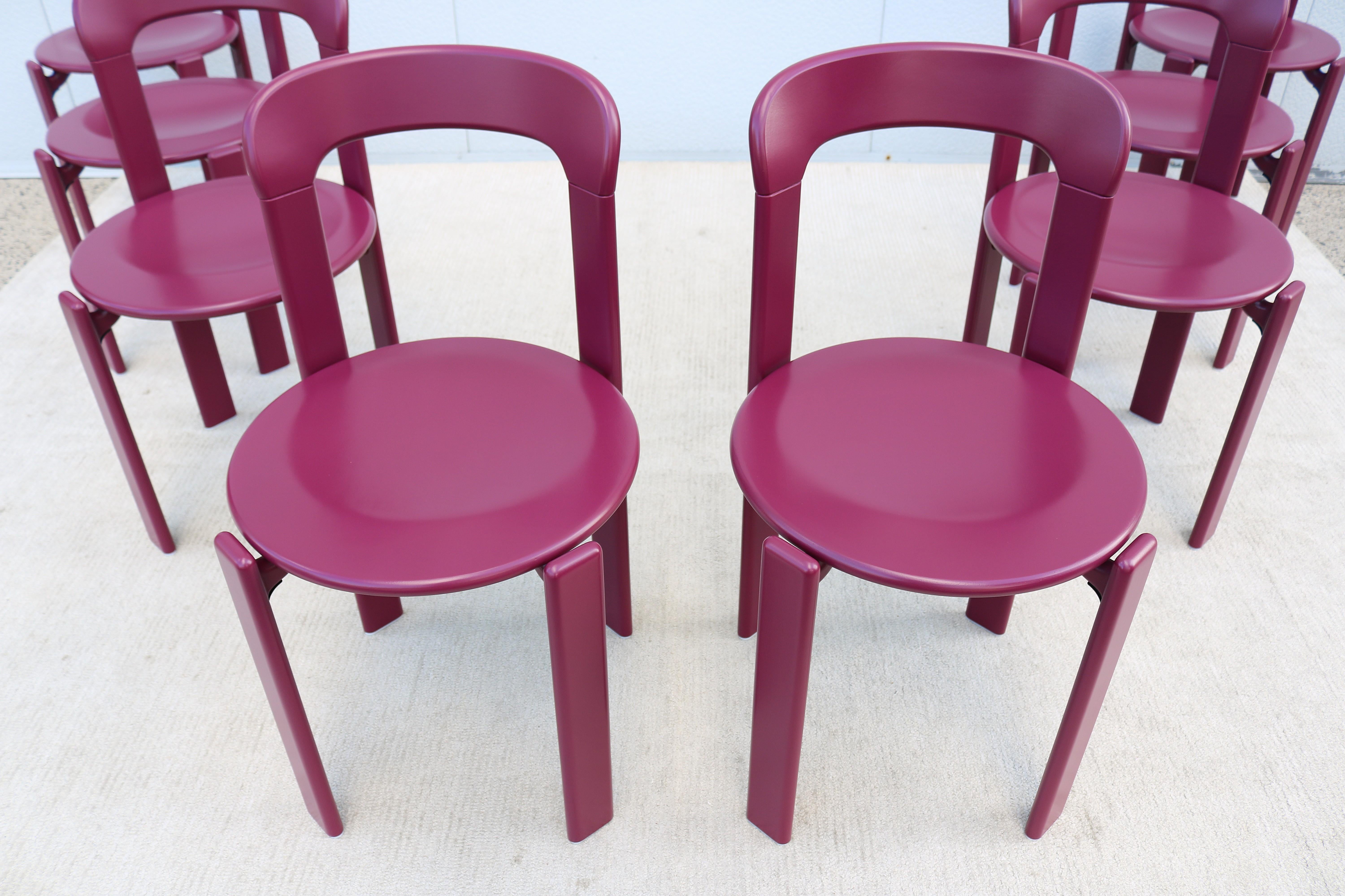 Postmodern Bruno Rey for Dietiker and Hay Rey Stackable Dining Chairs - Set of 8 For Sale 5