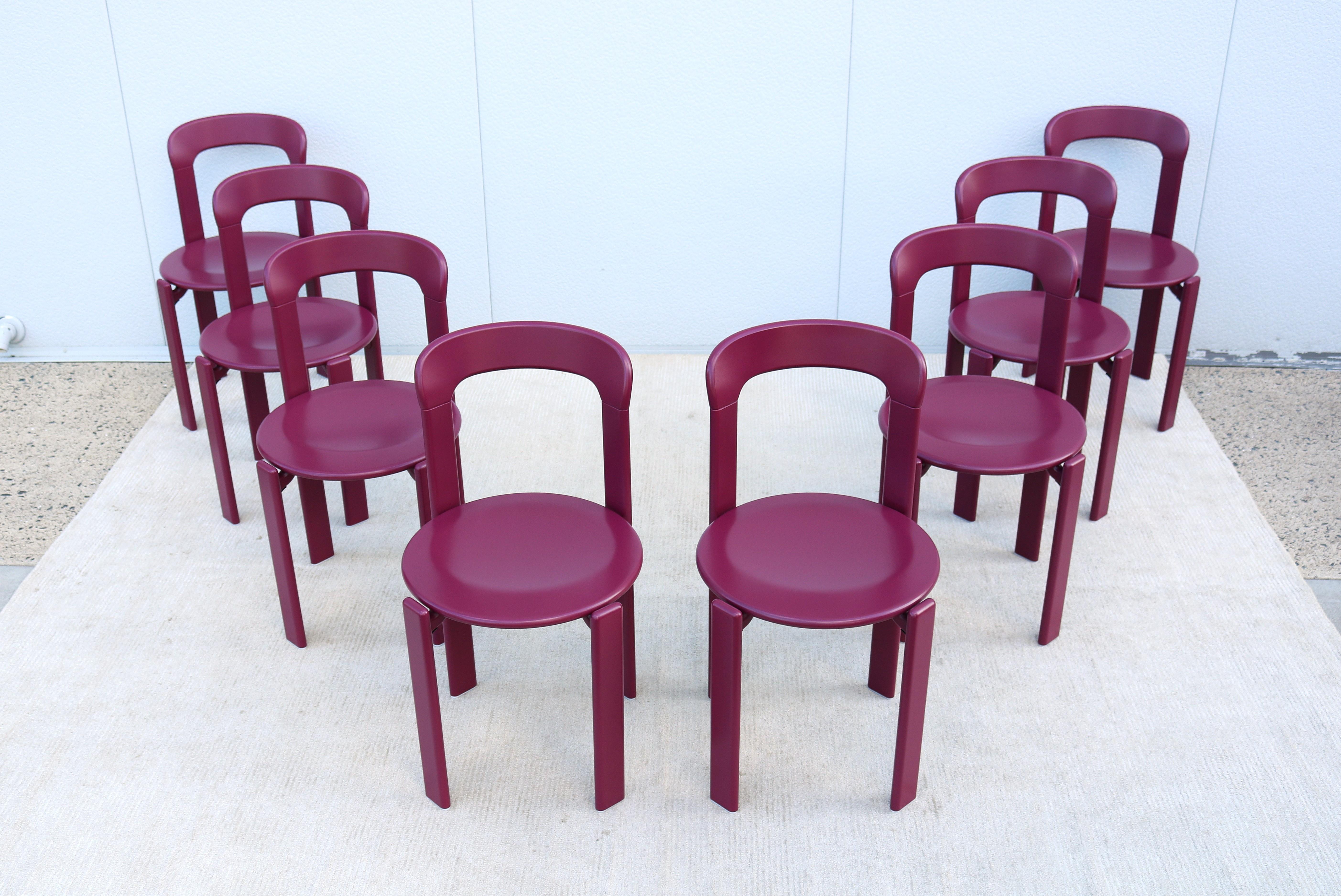 Aluminum Postmodern Bruno Rey for Dietiker and Hay Rey Stackable Dining Chairs - Set of 8 For Sale