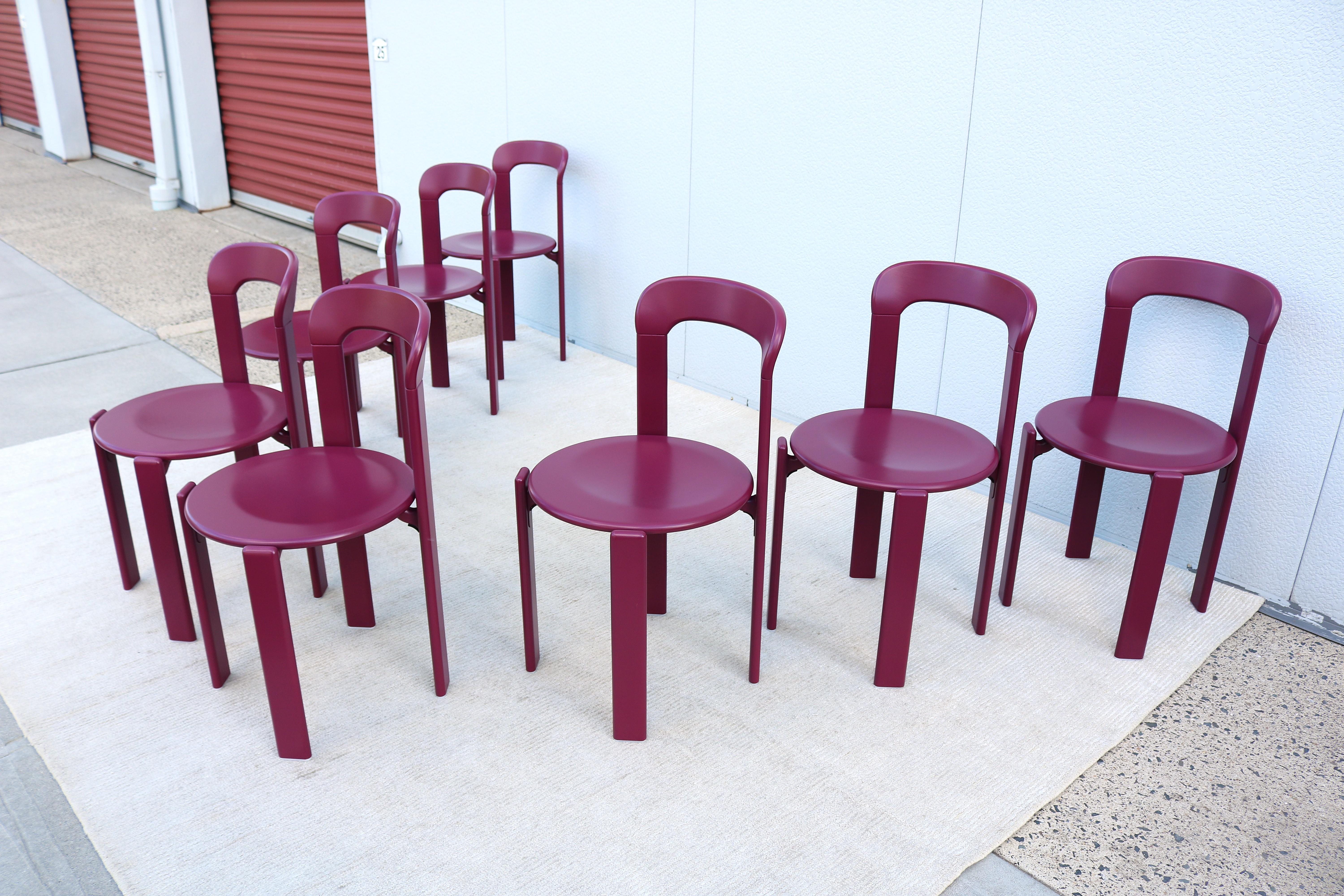 Postmodern Bruno Rey for Dietiker and Hay Rey Stackable Dining Chairs - Set of 8 For Sale 1