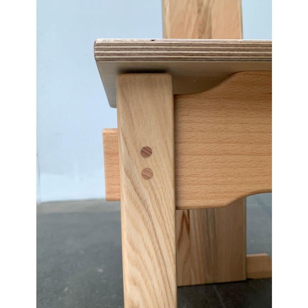 Postmodern Brutalist Wooden Children Chair, 1990s For Sale 8