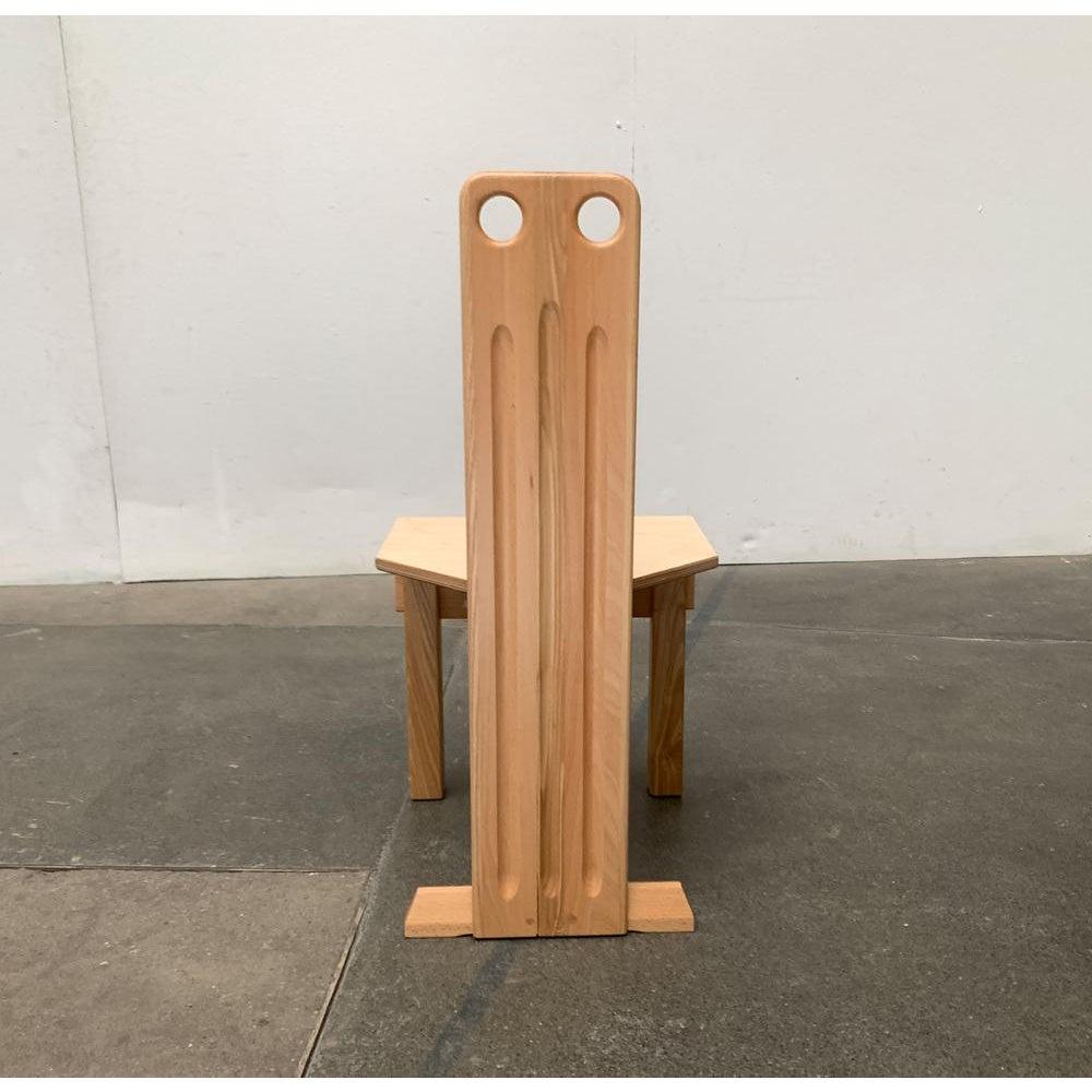Postmodern Brutalist Wooden Children Chair, 1990s For Sale 10