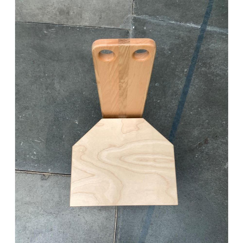 Postmodern Brutalist Wooden Children Chair, 1990s For Sale 14