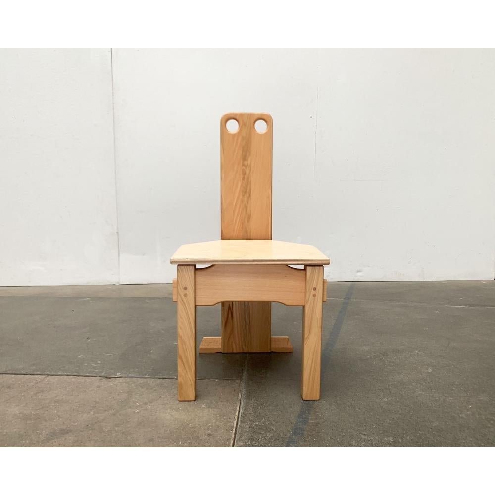 20th Century Postmodern Brutalist Wooden Children Chair, 1990s For Sale
