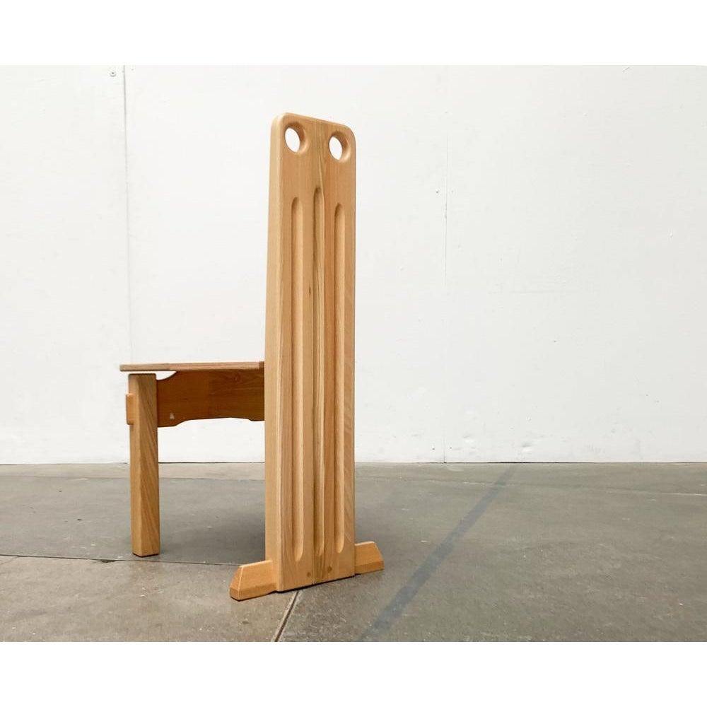 Postmodern Brutalist Wooden Children Chair, 1990s For Sale 1