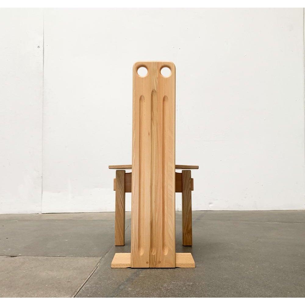 Postmodern Brutalist Wooden Children Chair, 1990s For Sale 3