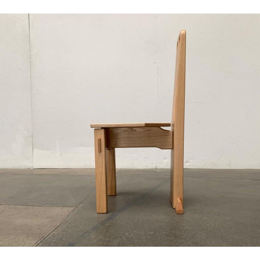 Postmodern Brutalist Wooden Children Chair, 1990s For Sale 4