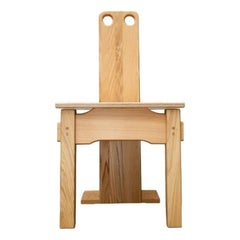Postmodern Brutalist Wooden Children Chair, 1990s