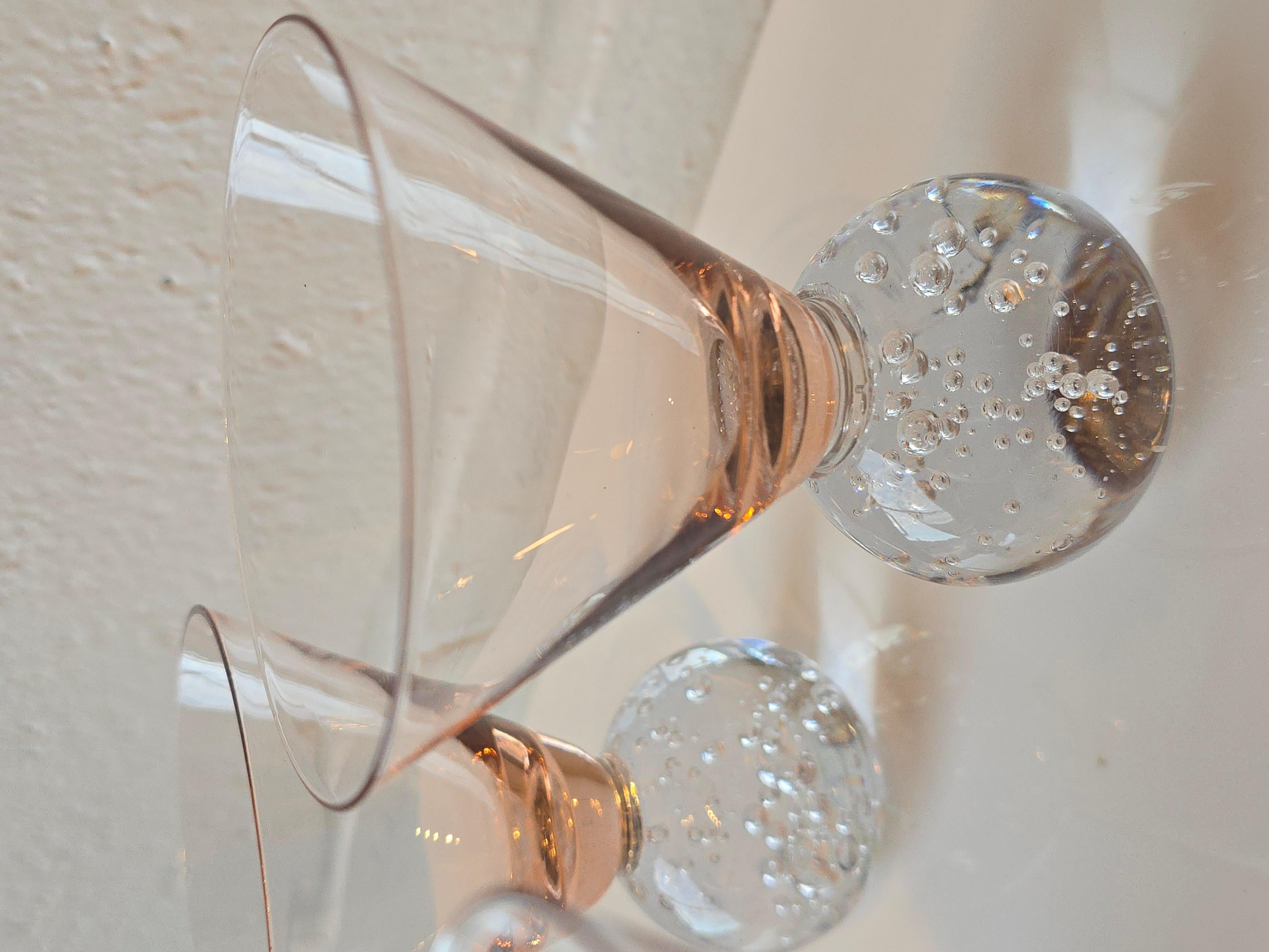 Postmodern Bubble Martini Liquor Cocktail Set of 4 Vidrio en venta