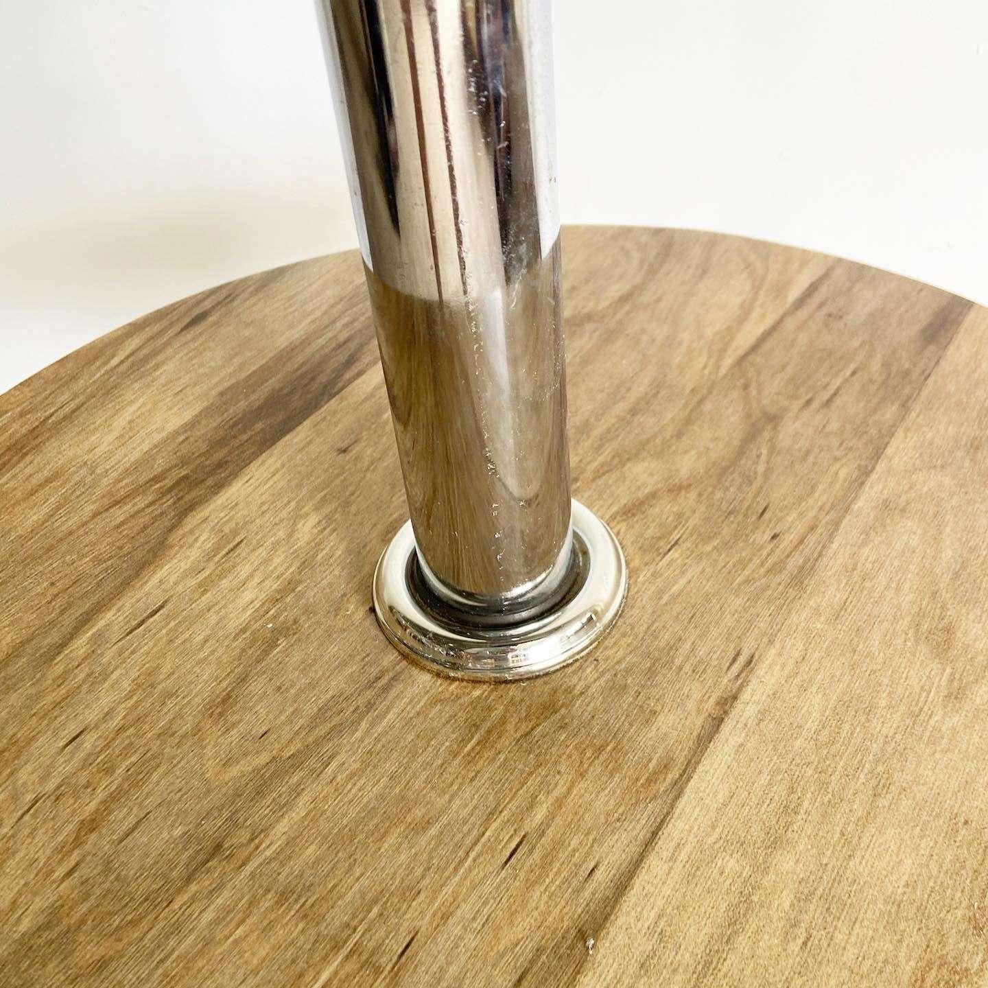 American Postmodern Burl Wood Laminate Floor Lamp For Sale