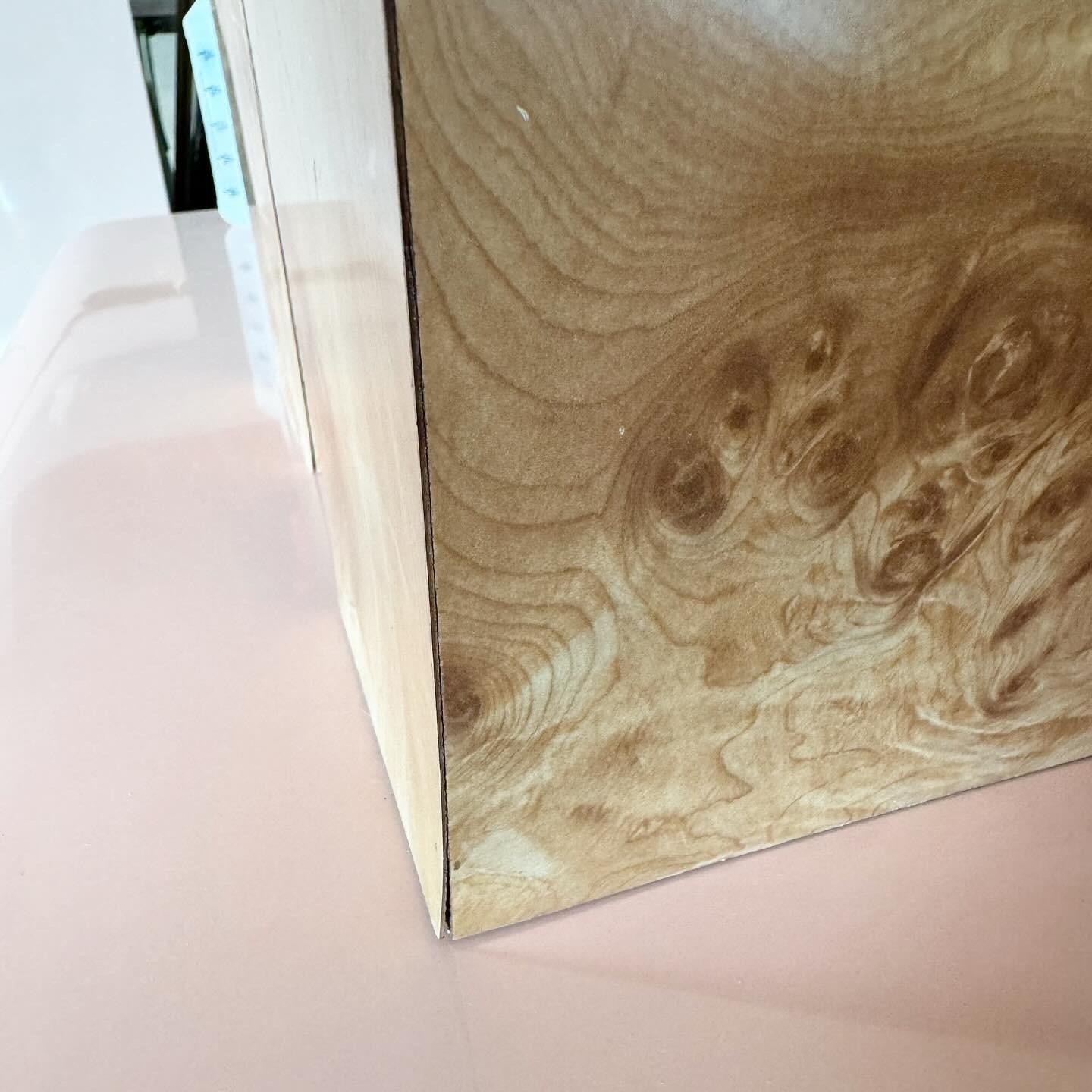 Postmodern Burl Wood Laminate Table Lamps - a Pair 3