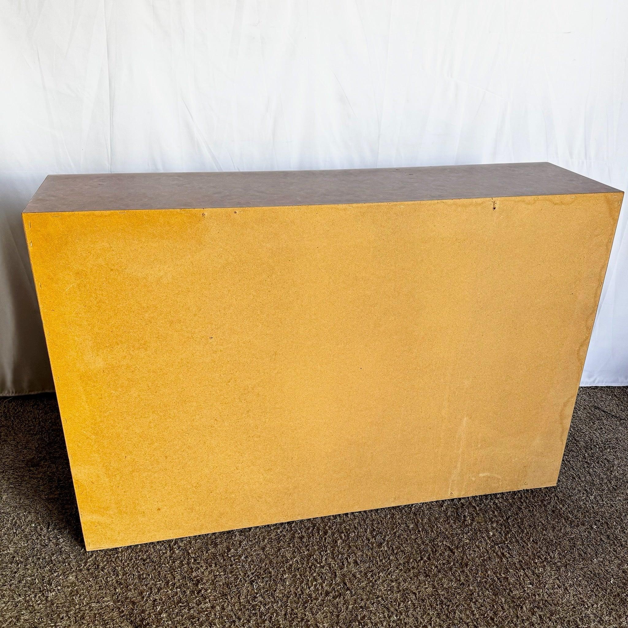 Cómoda Postmoderna De Madera De Burl Laminada En Cascada Con Espejo - 2 Piezas Estadounidense en venta