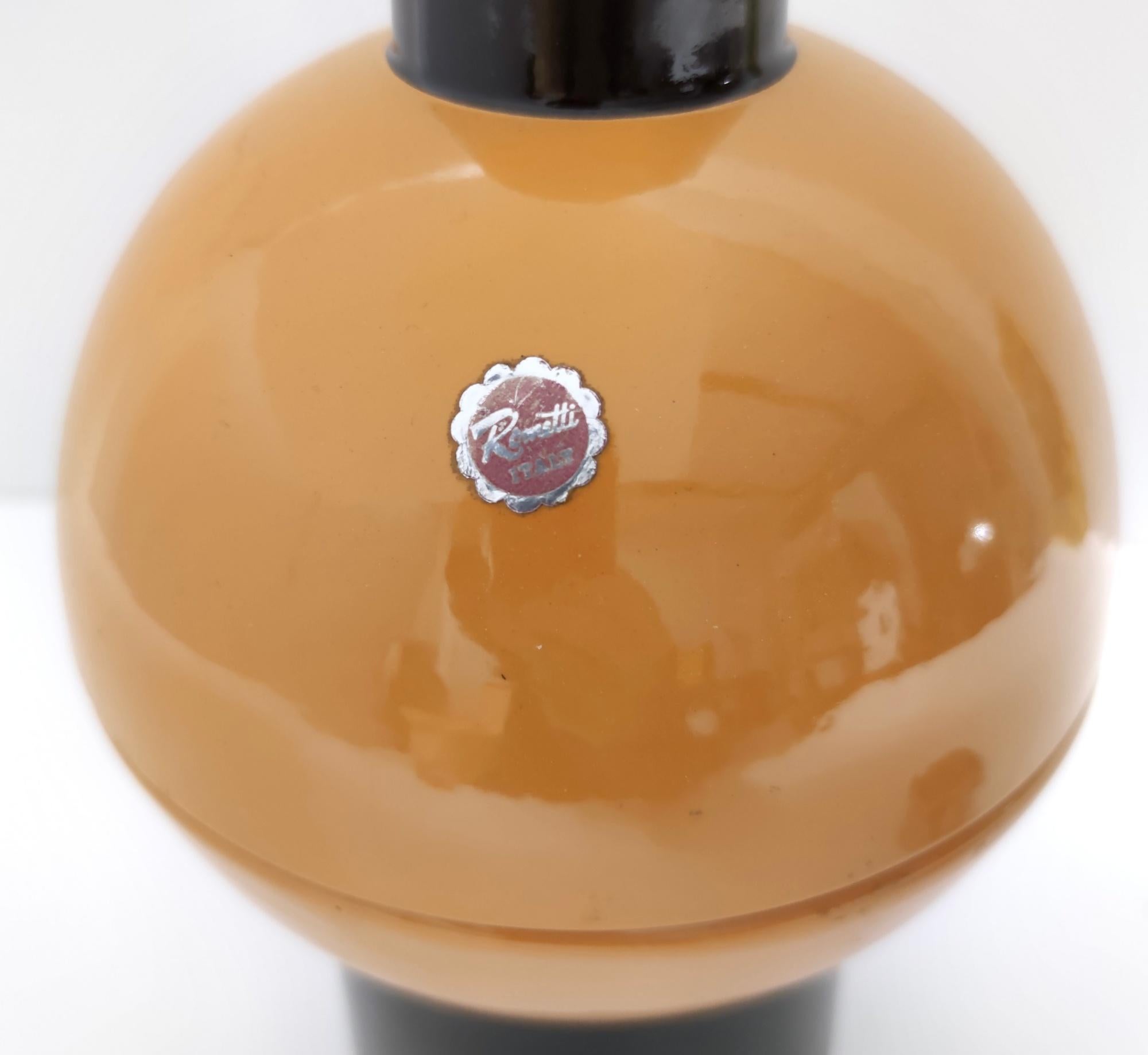 Postmodern Burnt Orange and Black Ceramic Cookie Jar by Rometti, Italy 2