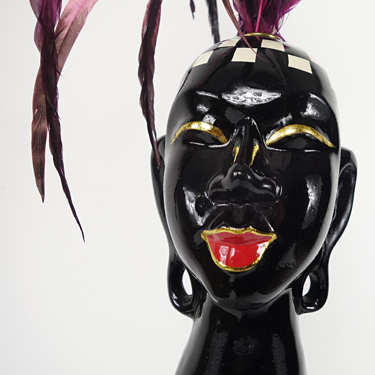 Postmodern Bust of a Seductive Josephine Baker with Eccentric Decoration For Sale 1