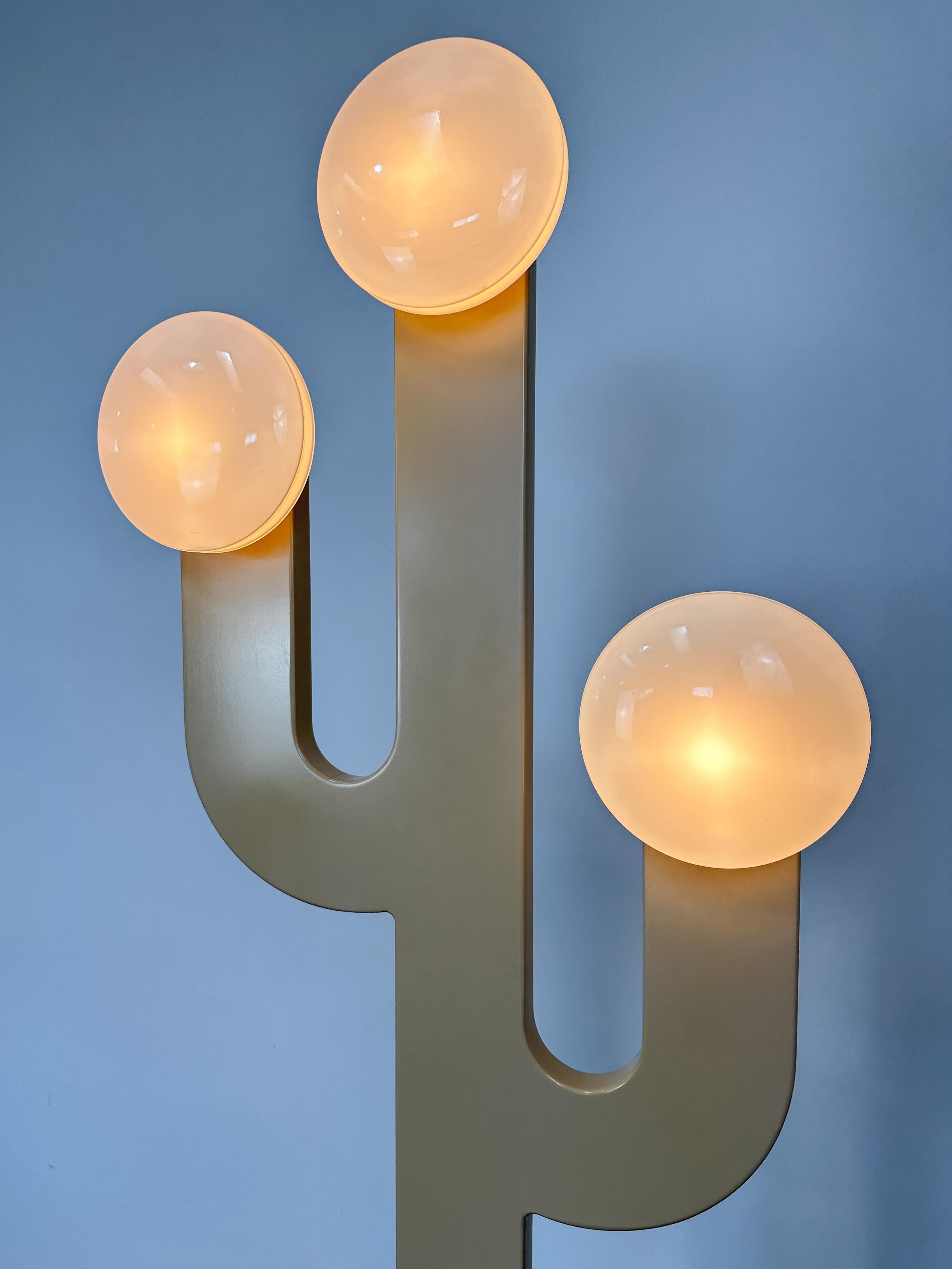 Brass 1980s Postmodern Cactus Floor Lamp