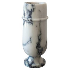 Postmodern Calacatta Marble Pedestal Vase Made in Italy Around 1980s