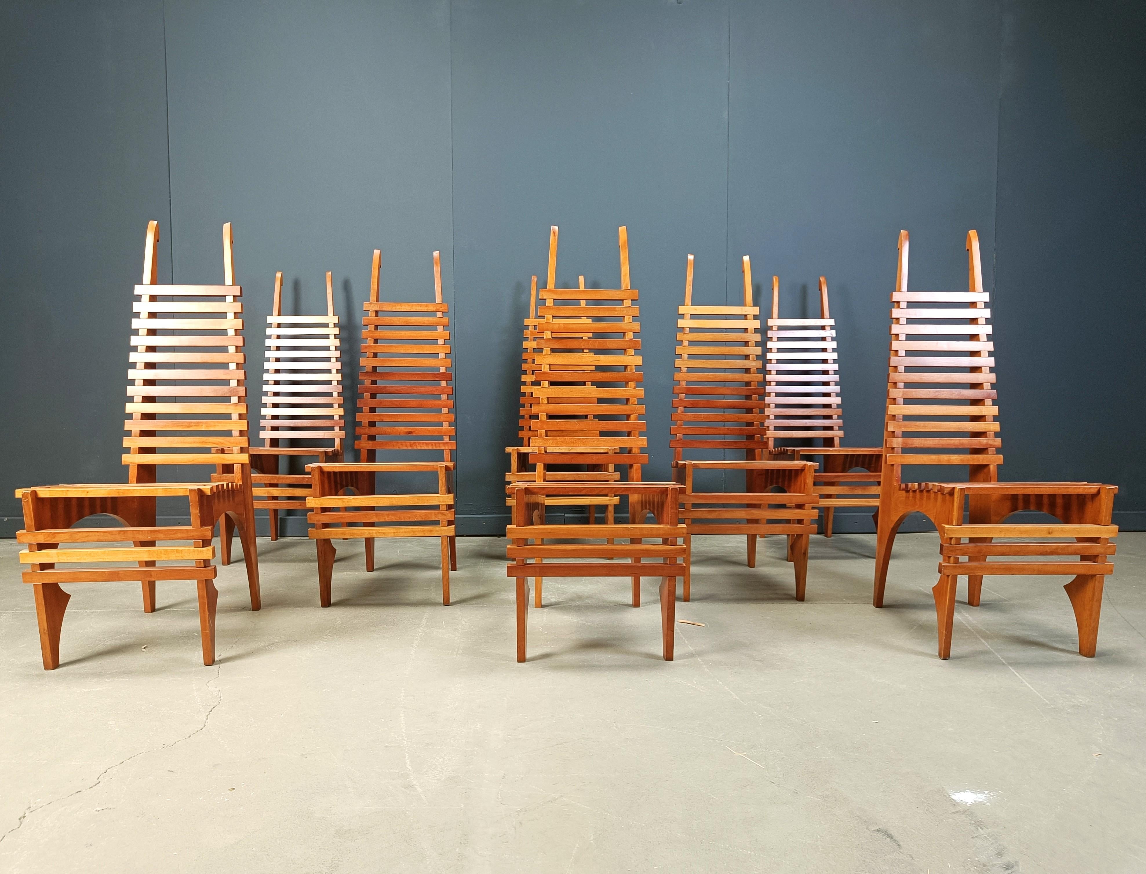 Postmoderne Esszimmerstühle „Calcar“ von Benoit Lange, 1990er Jahre im Angebot 4