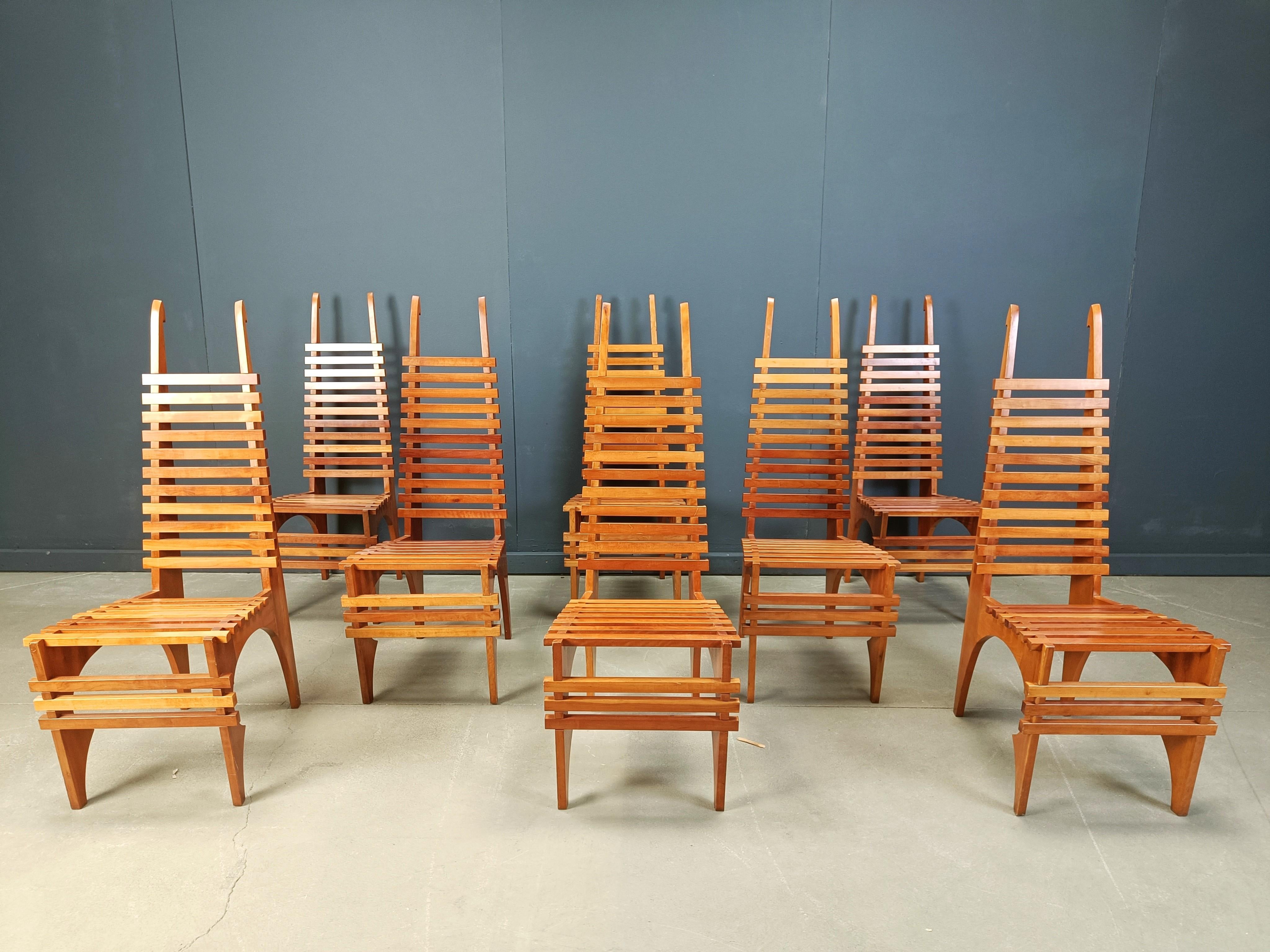 Postmoderne Esszimmerstühle „Calcar“ von Benoit Lange, 1990er Jahre im Angebot 5