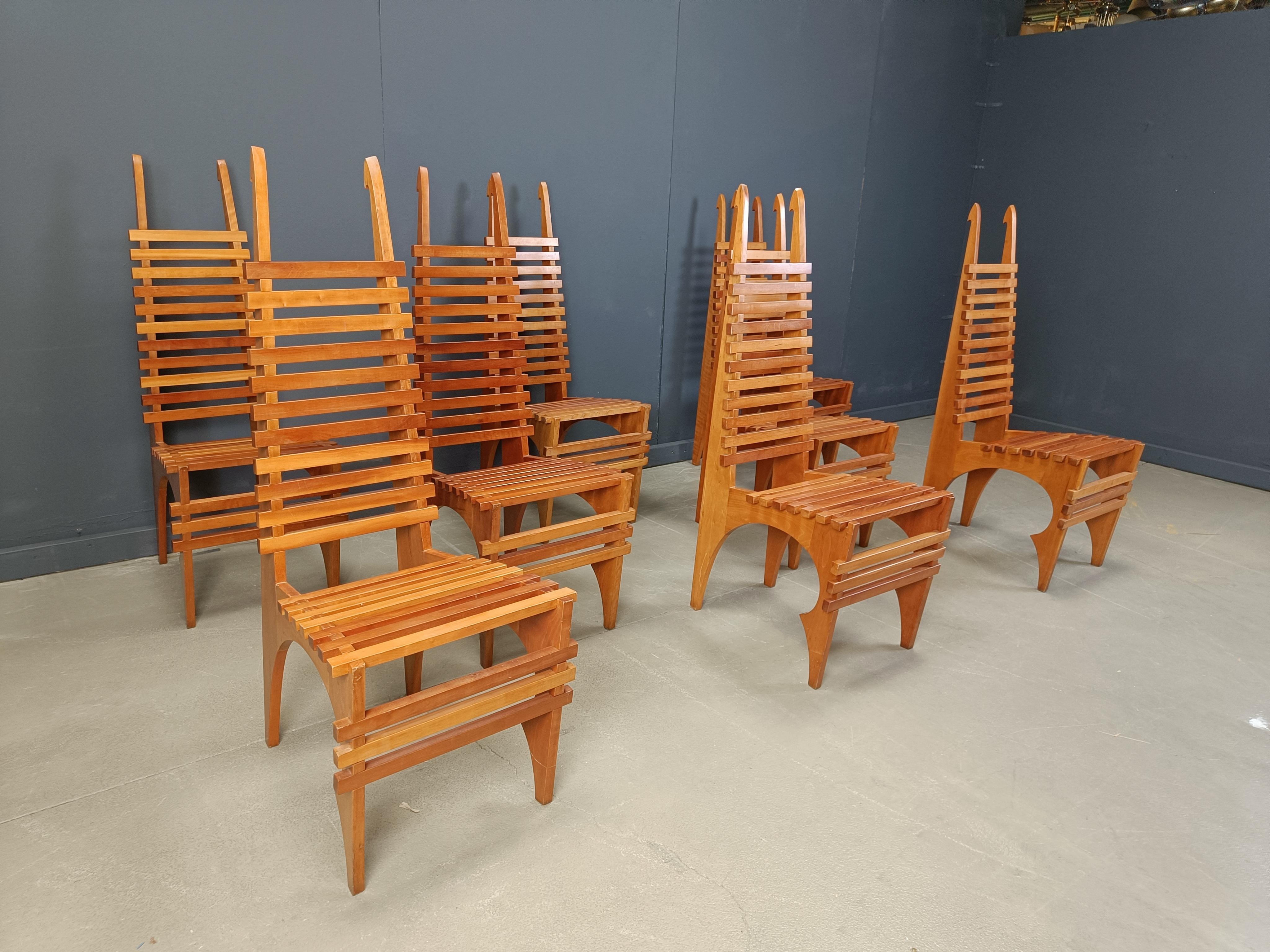 Postmoderne Esszimmerstühle „Calcar“ von Benoit Lange, 1990er Jahre im Angebot 2