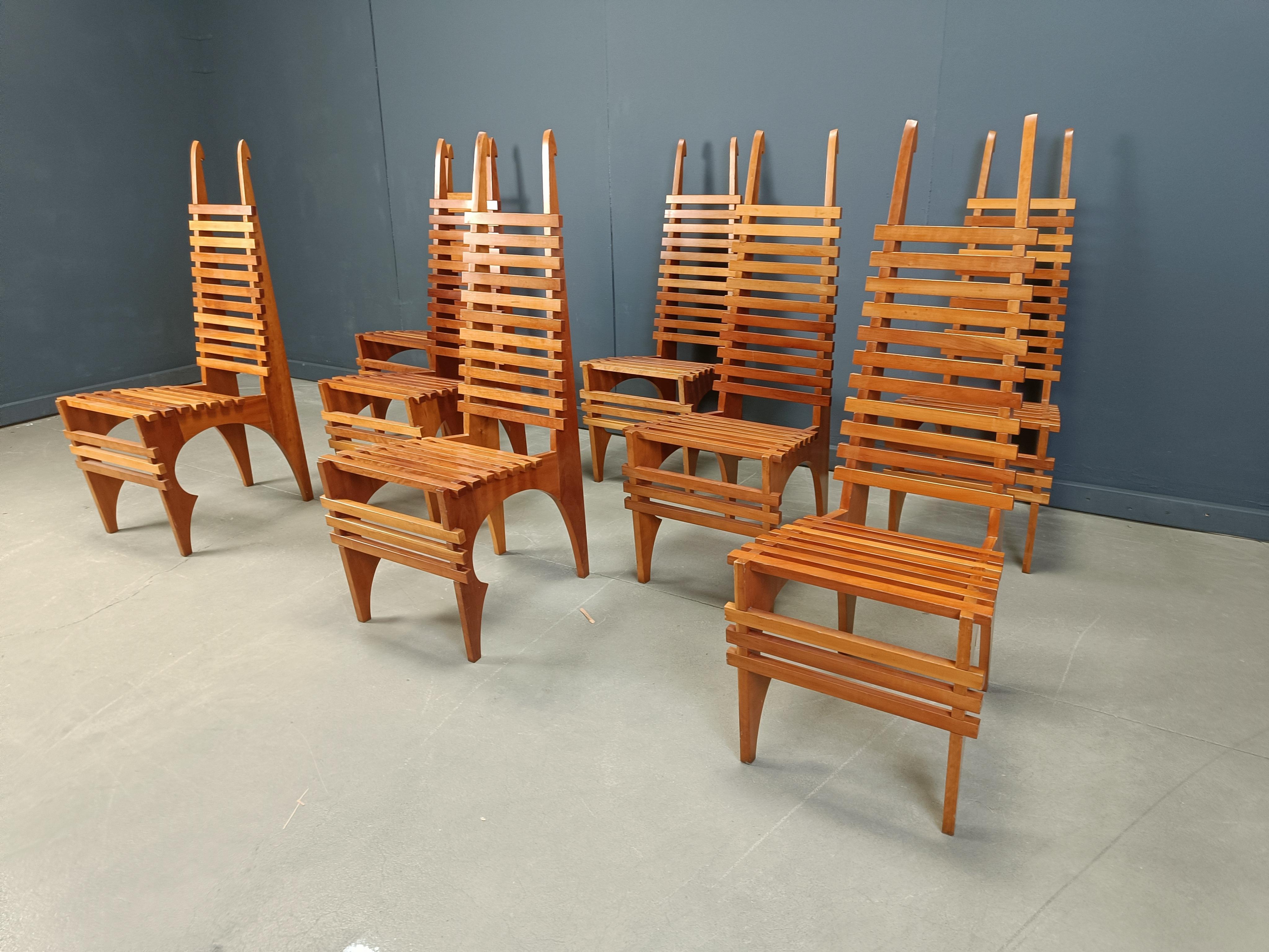 Postmoderne Esszimmerstühle „Calcar“ von Benoit Lange, 1990er Jahre im Angebot 3