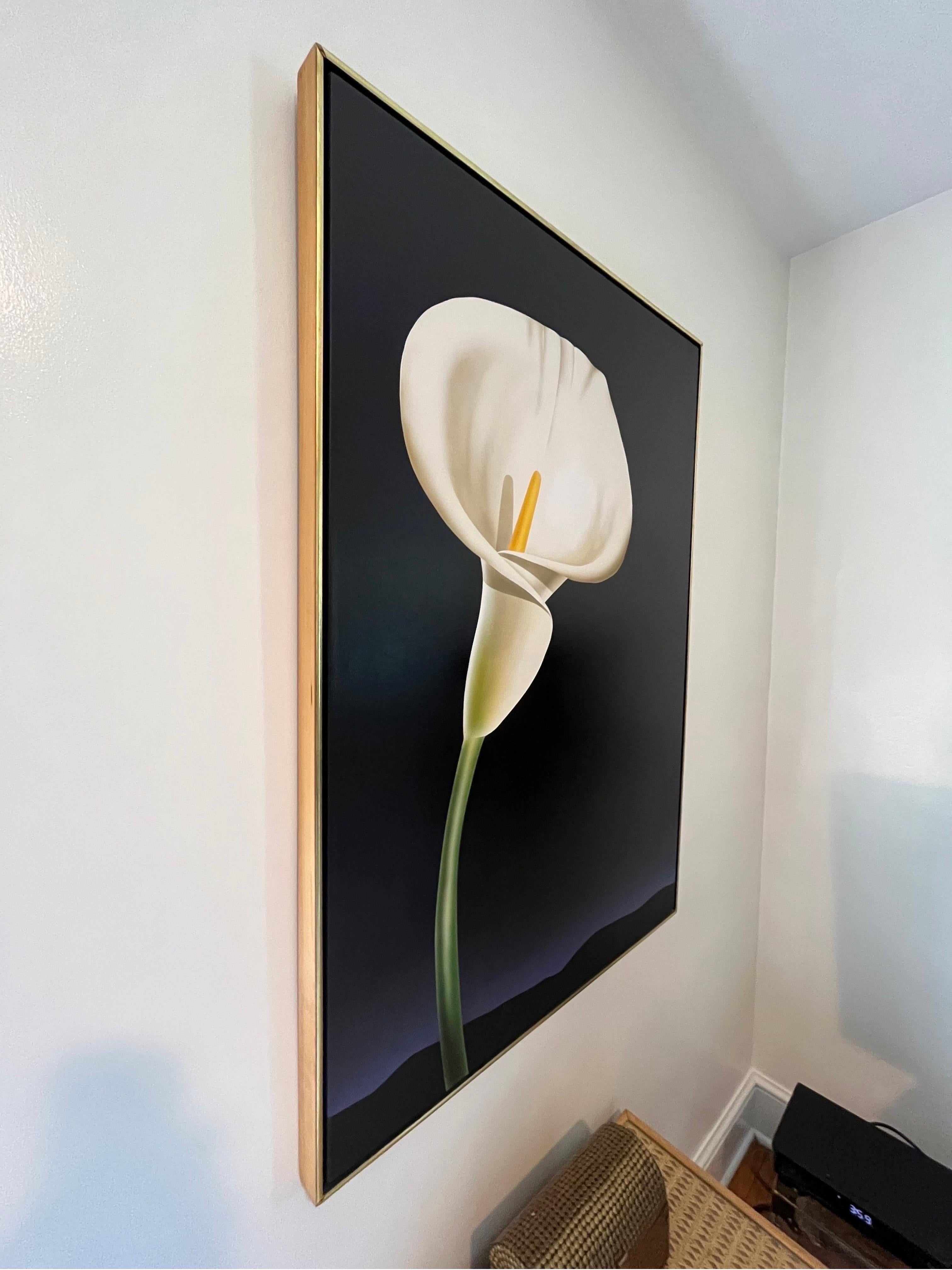 Postmodern Calla Lily Print on Canvas signed and dated In Good Condition For Sale In W Allenhurst, NJ