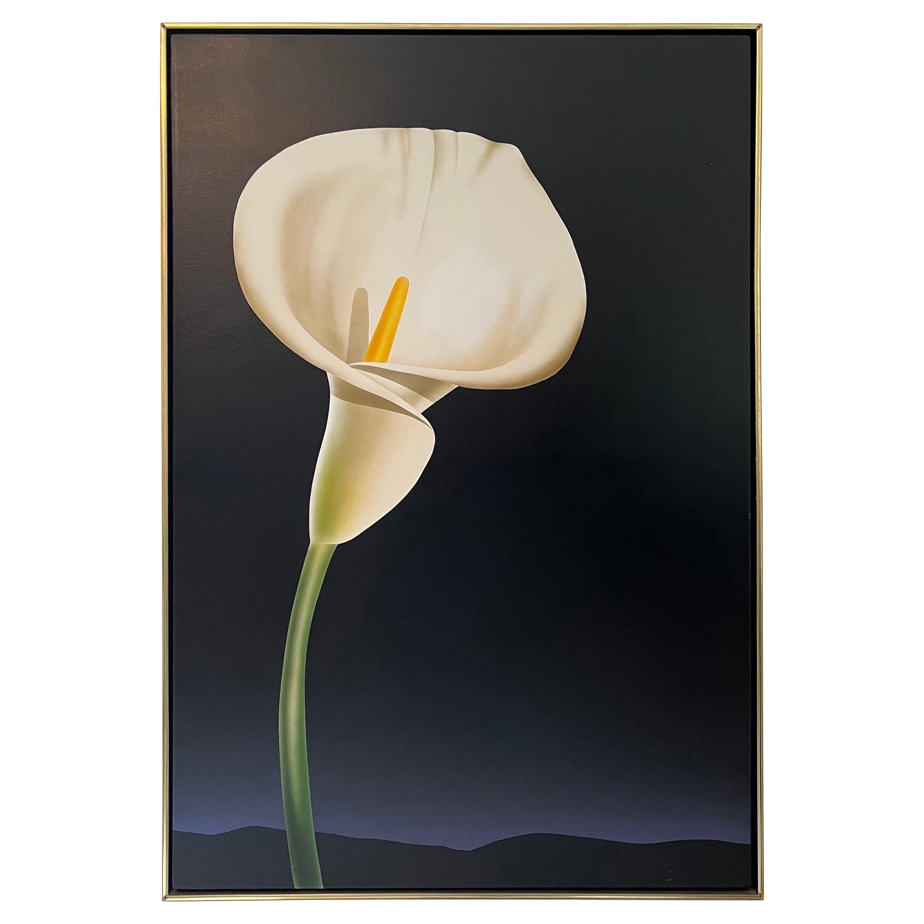 Postmoderner Calla Lily-Druck auf Leinwand, signiert und datiert