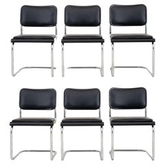 Postmodern Cantilever Chrome and Black Chair, 6