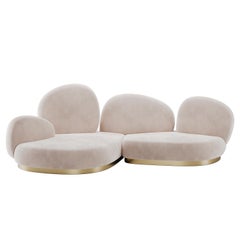 Sofá posmoderno Canyon de terciopelo y latón de Mavo Atelier A, hecho a mano en Portugal