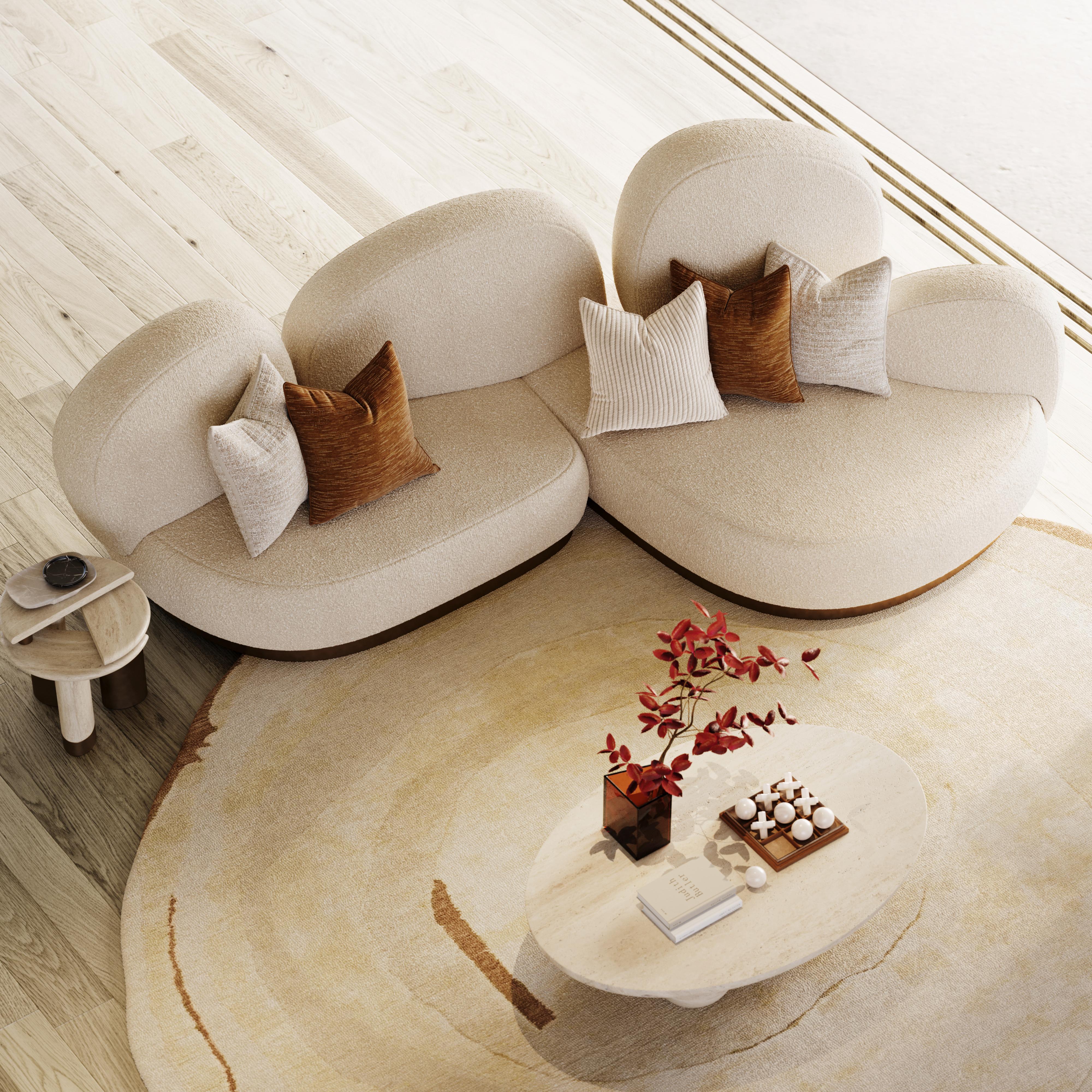 Sofá posmoderno Canyon de terciopelo y latón de Mavo Atelier A, hecho a mano en Portugal en Nuevo estado para la venta en Trofa, PT